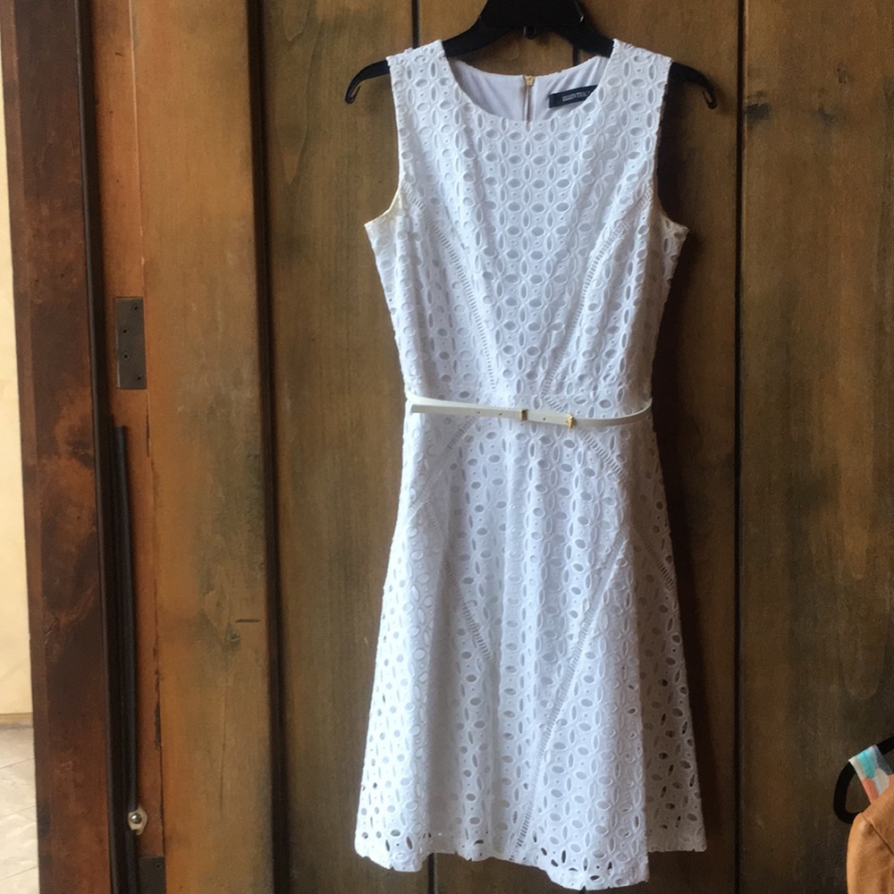 White belted dress